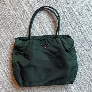 Green nylon Prada bag